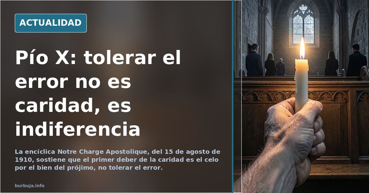NO ES CARIDAD TOLERAR EL ERROR - PAPA SAN PÍO X.