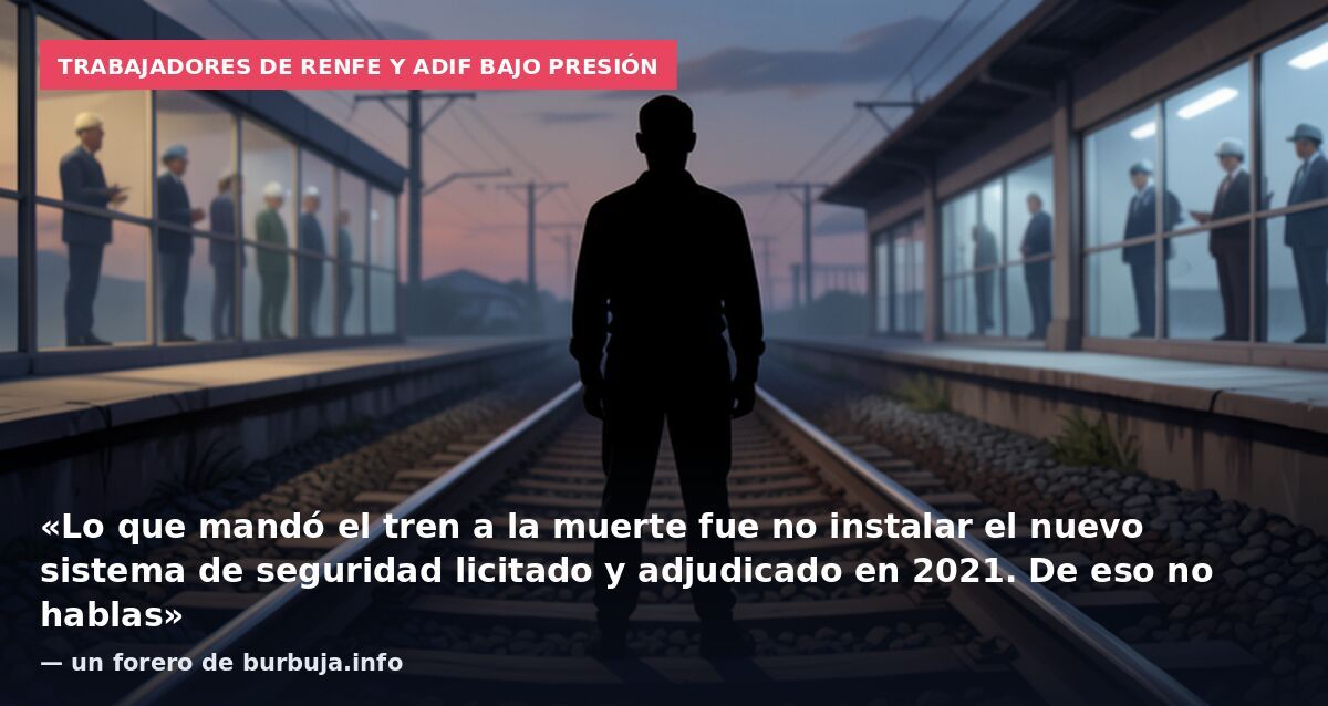 Trabajadores de Renfe y Adif bajo presión: «Lo que mandó el tren a la muerte fue no instalar el nuevo sistema de seguridad licitado y adjudicado en 2021. De eso no hablas» — un forero de burbuja.info