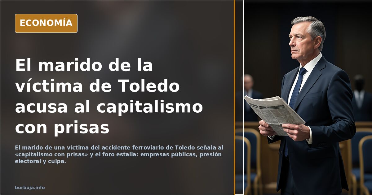 Marido de una víctima de Toledo acusa al capitalismo con prisas del accidente ferroviario