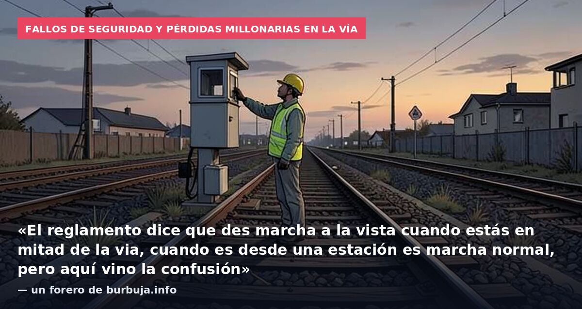 Fallos de seguridad y pérdidas millonarias en la vía: «El reglamento dice que des marcha a la vista cuando estás en mitad de la via, cuando es desde una estación es marcha normal, pero aquí vino la confusión» — un forero de burbuja.info