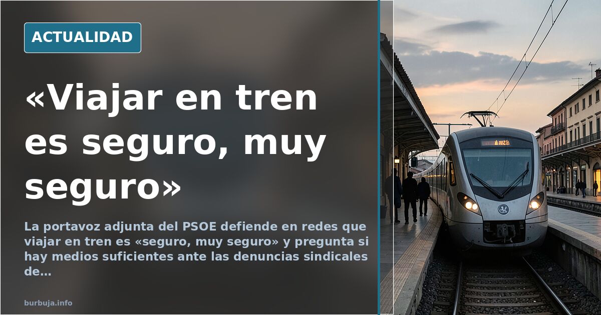 Mensaje de la portavoz adjunta del PSOE sobre la seguridad ferroviaria