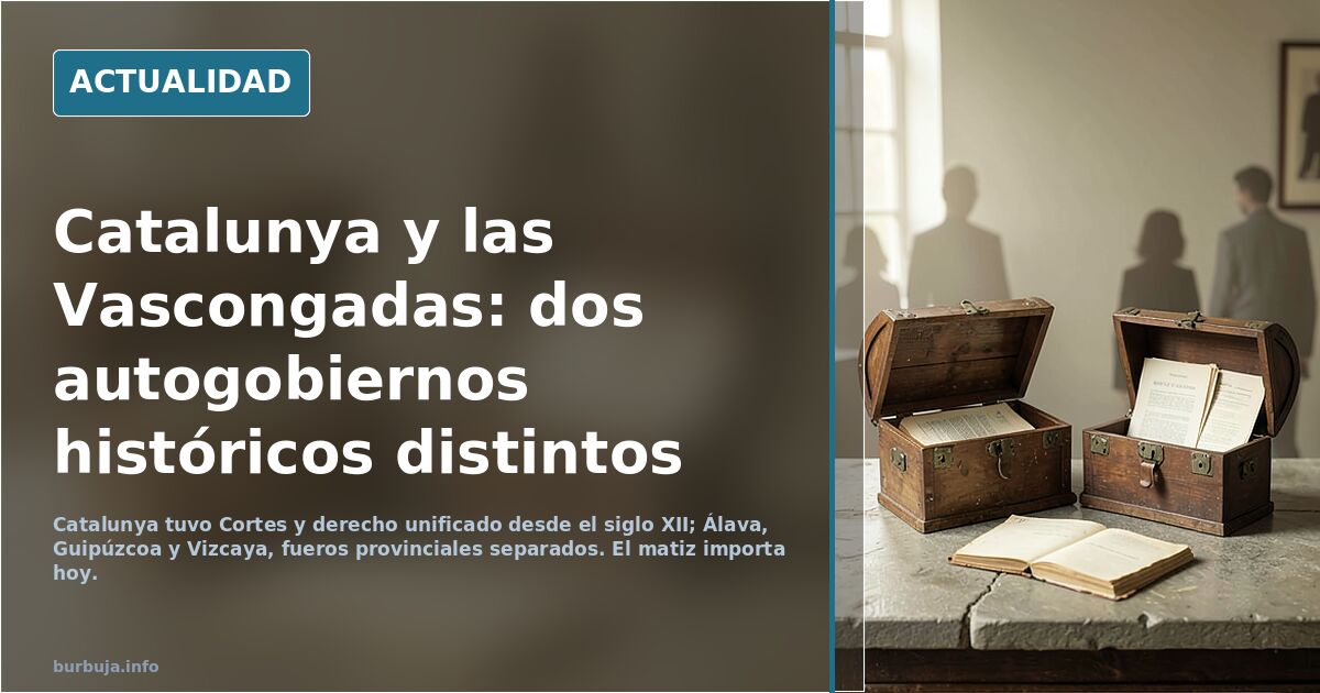 La legitimidad histórica de una nación: La singularidad institucional de Catalunya frente a las Vascongadas.