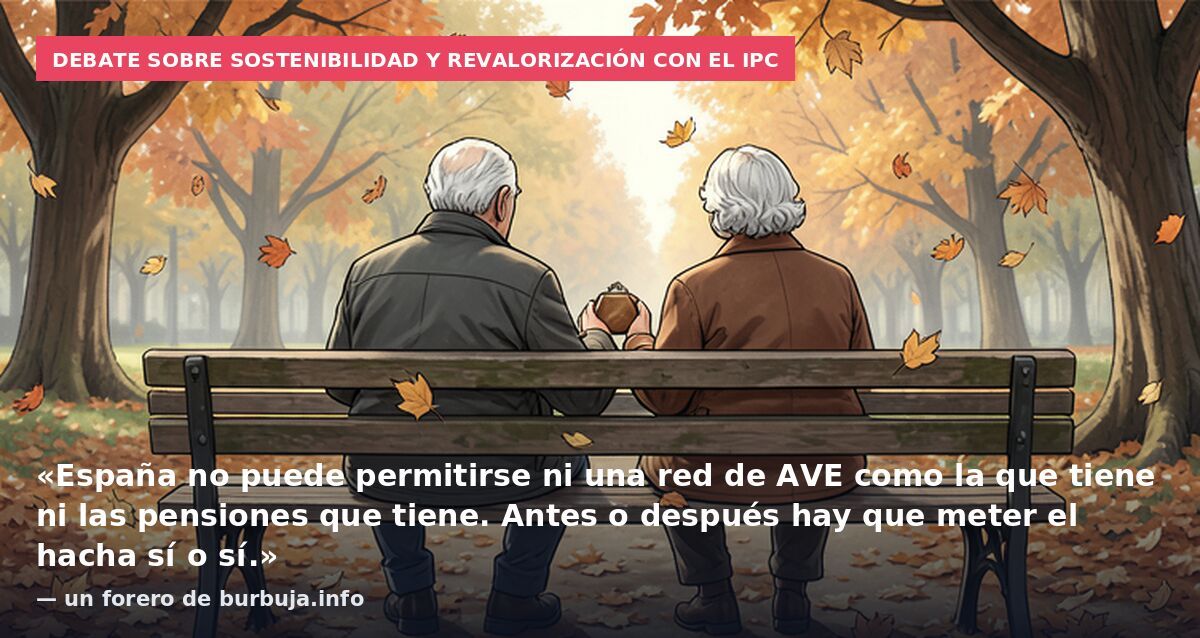 Debate sobre sostenibilidad y revalorización con el IPC: «España no puede permitirse ni una red de AVE como la que tiene ni las pensiones que tiene. Antes o después hay que meter el hacha sí o sí.» — un forero de burbuja.info