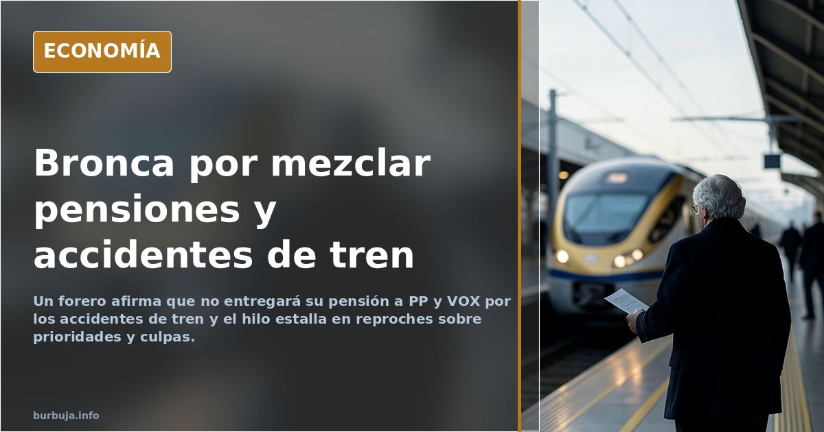 “No voy a entregar mi pensión a PP y VOX por los accidentes de trenes