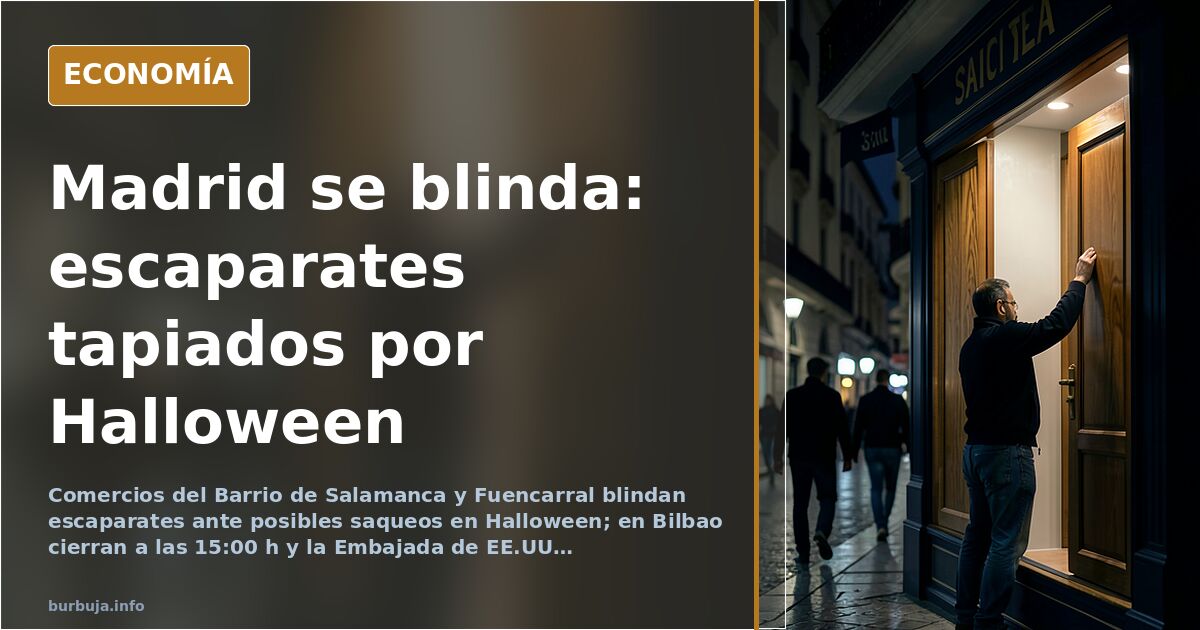 Comercios de Madrid blindan escaparates ante la amenaza de saqueos en Halloween