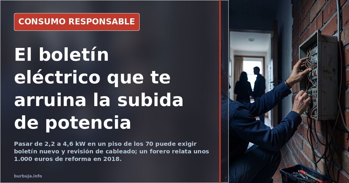 Subir de 2,2 a 4,6 kW en un piso de los 70: el boletín decide