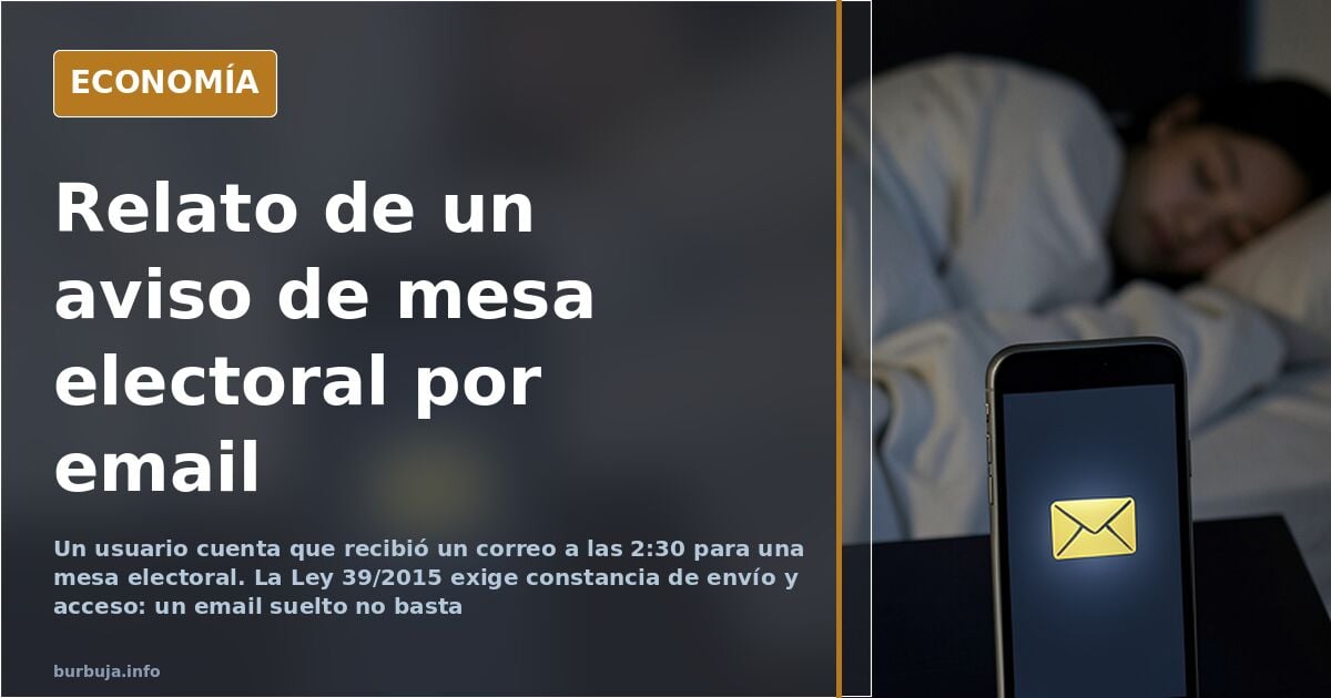 Un forero relata un aviso de mesa electoral por email