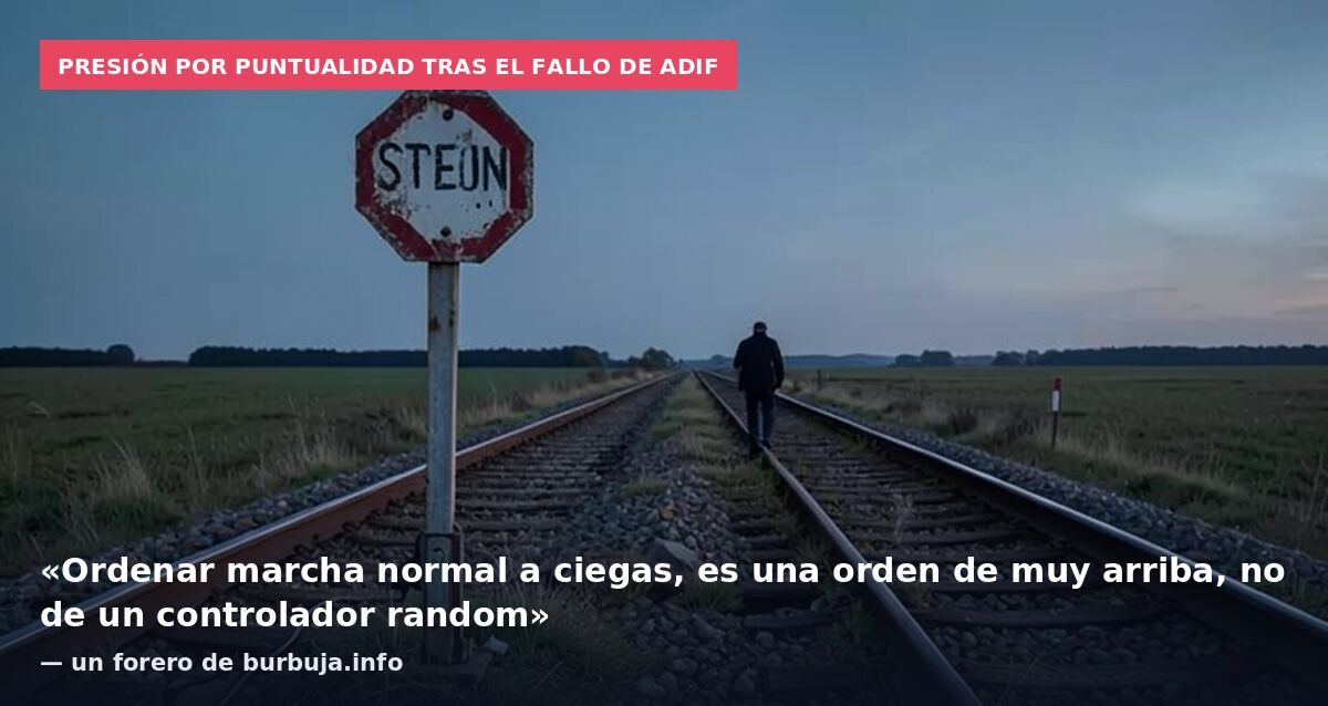 Presión por puntualidad tras el fallo de Adif: «Ordenar marcha normal a ciegas, es una orden de muy arriba, no de un controlador random» — un forero de burbuja.info