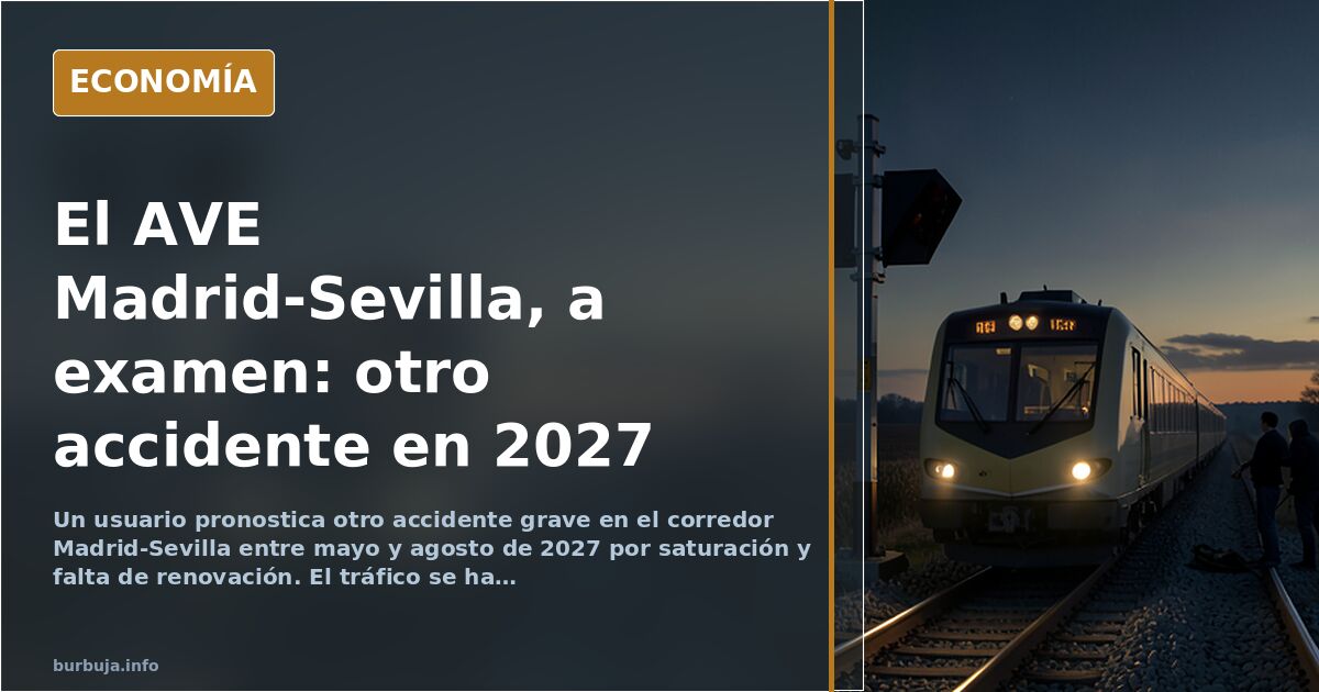 Pronóstico de otro accidente en el AVE Madrid-Sevilla en 2027