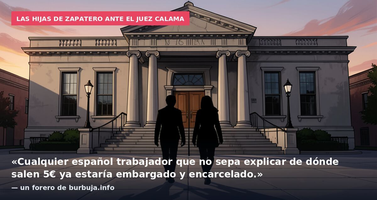 Las hijas de Zapatero ante el juez Calama: «Cualquier español trabajador que no sepa explicar de dónde salen 5€ ya estaría embargado y encarcelado.» — un forero de burbuja.info