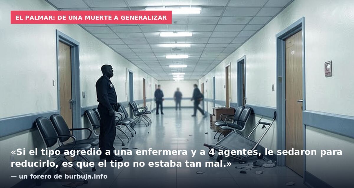 El Palmar: de una muerte a generalizar: «Si el tipo agredió a una enfermera y a 4 agentes, le sedaron para reducirlo, es que el tipo no estaba tan mal.» — un forero de burbuja.info