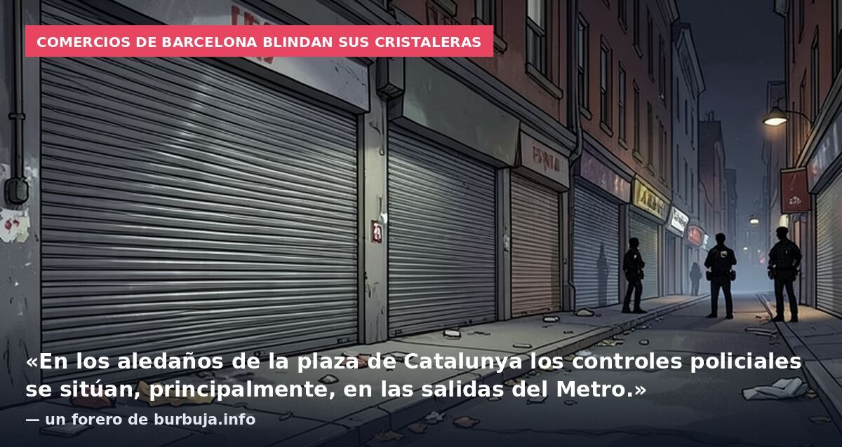 Todas las tiendas en Barcelona blindan sus cristalerías excepto la de una tienda de bocadillos de jamón.