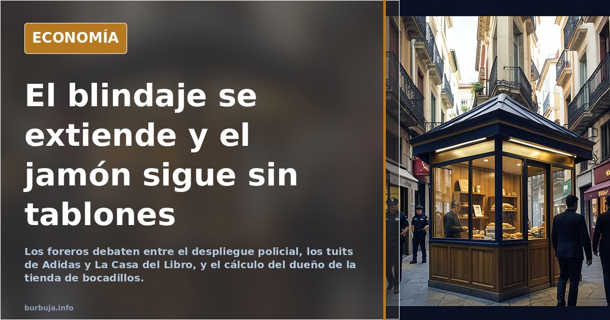Todas las tiendas en Barcelona blindan sus cristalerías excepto la de una tienda de bocadillos de jamón.