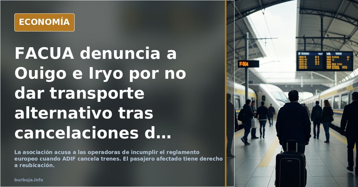 Subvencionado de la PESOE denuncia a Ouigo e Iryo por no ofrecer transporte alternativo a los pasajeros de los viajes cancelados por culpa de ADIF.