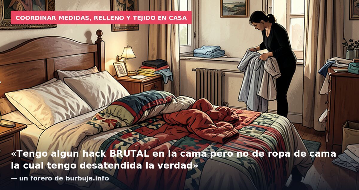 Coordinar medidas, relleno y tejido en casa: «Tengo algun hack BRUTAL en la cama pero no de ropa de cama la cual tengo desatendida la verdad» — un forero de burbuja.info
