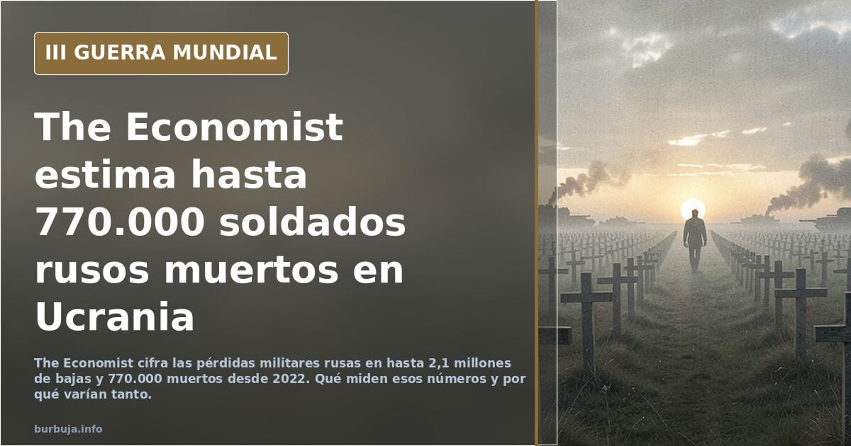 The Economist, las perdidas militares de Rusia en Ucrania pueden haber alcanzado los 2,1 millones, y mas de 700.000 muertos