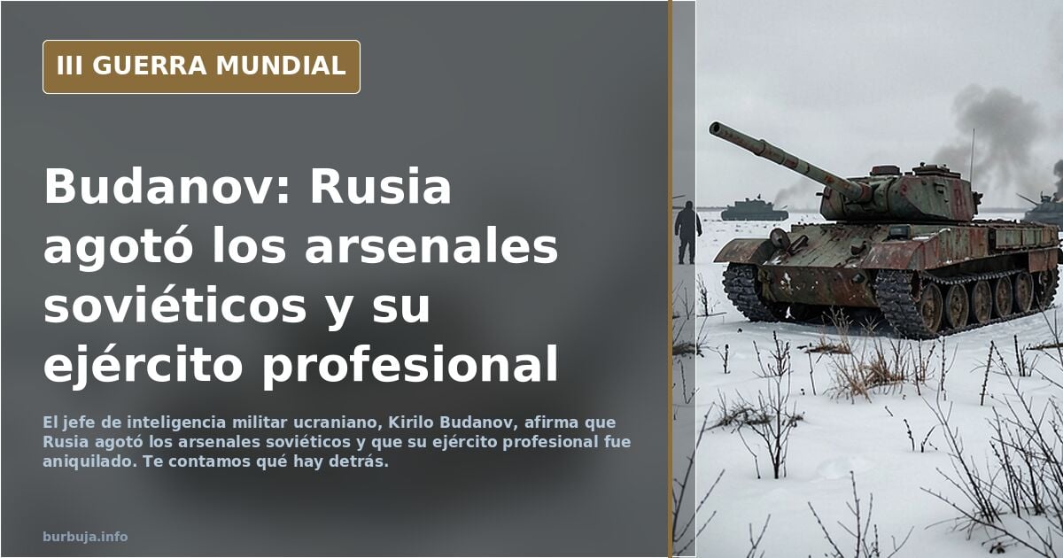 Budanov, "Rusia ha agotado todos los arsenales soviéticos de armas, su ejército profesional fue aniquilado"