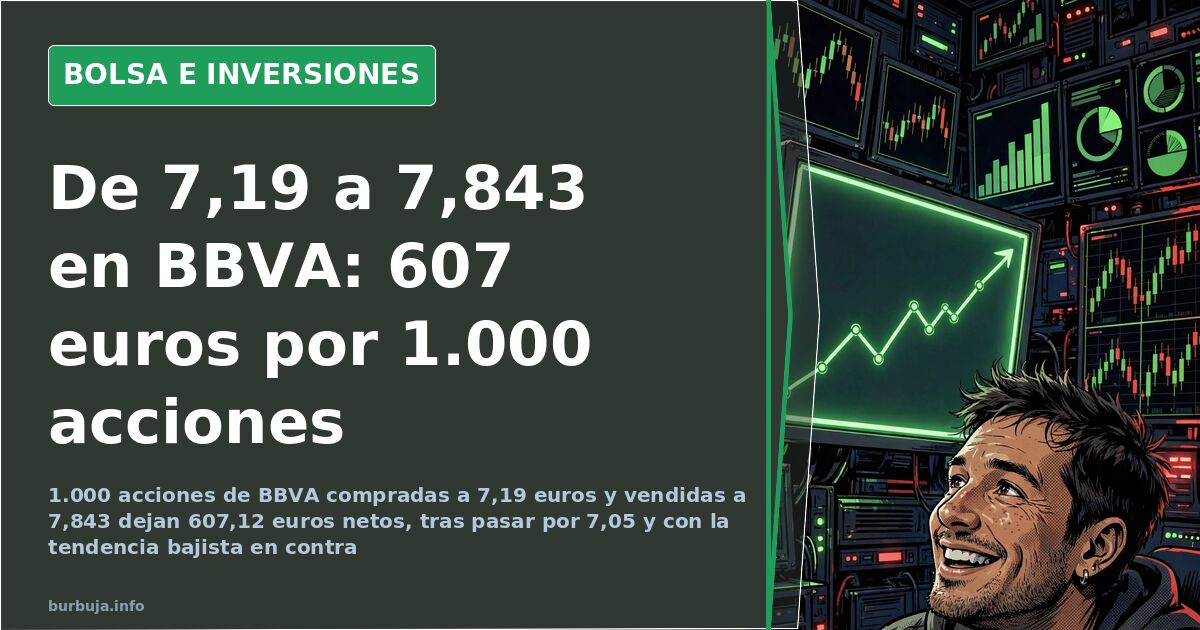 BBVA a 7,19: 1.000 acciones y 607 euros de beneficio