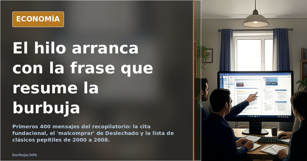 El hilo arranca con la frase que resume la burbuja