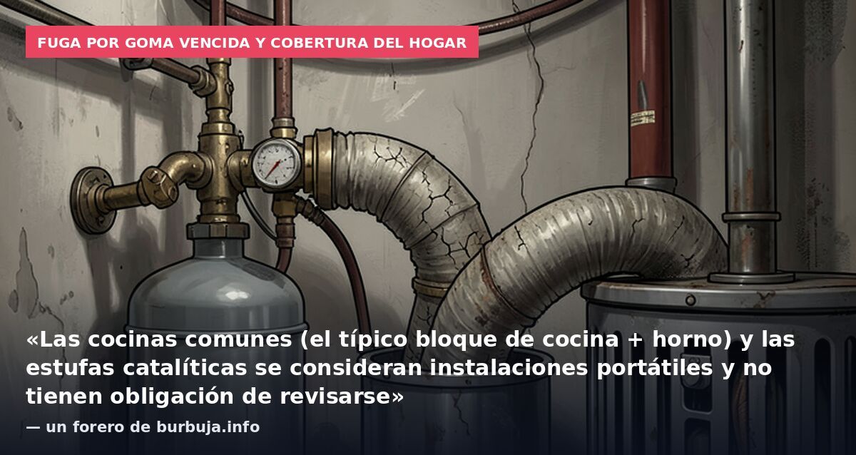 Fuga por goma vencida y cobertura del hogar: «Las cocinas comunes (el típico bloque de cocina + horno) y las estufas catalíticas se consideran instalaciones portátiles y no tienen obligación de revisarse» — un forero de burbuja.info