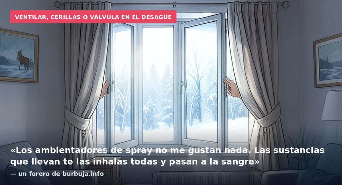 Ventilar, cerillas o válvula en el desagüe: «Los ambientadores de spray no me gustan nada. Las sustancias que llevan te las inhalas todas y pasan a la sangre» — un forero de burbuja.info