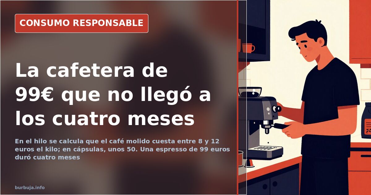 Cafetera espresso junto a una moka de acero inoxidable y café molido sobre la encimera de una cocina