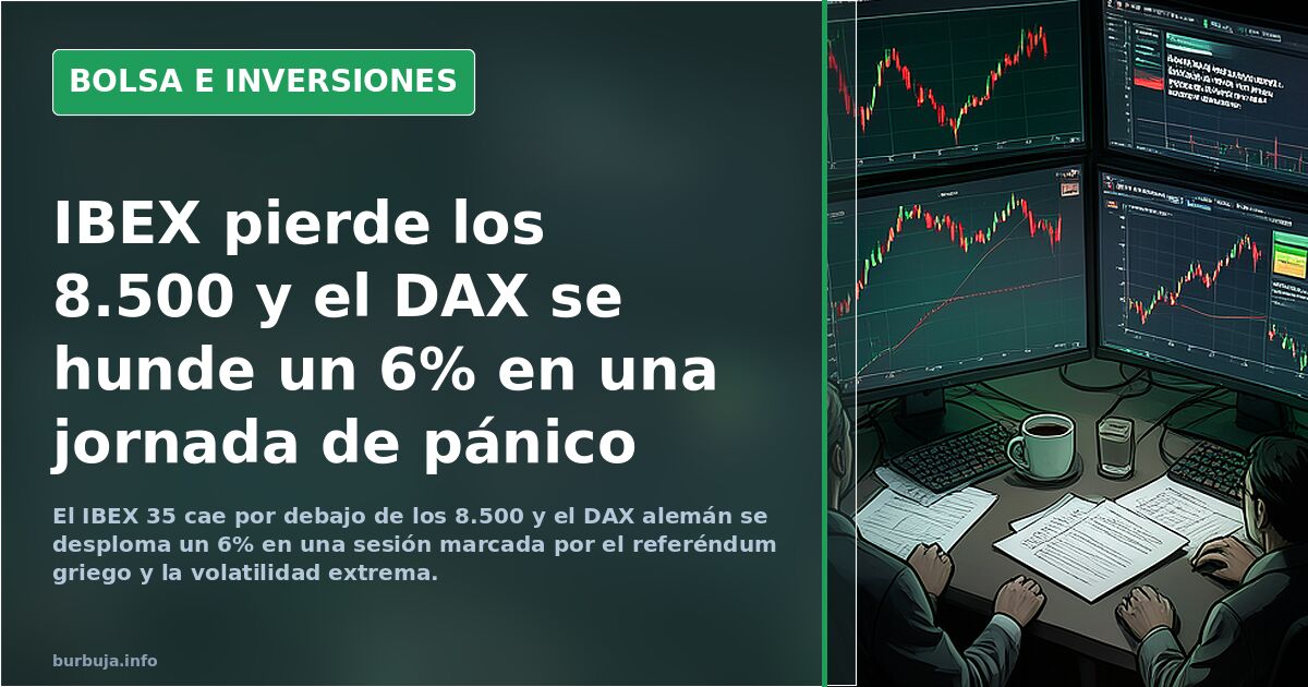 IBEX pierde los 8.500 y el DAX se hunde un 6% en una jornada de pánico