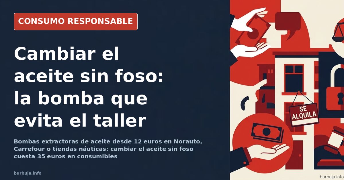 Bomba extractora de aceite motor con sonda introducida por la varilla para cambiar el lubricante sin foso ni elevador