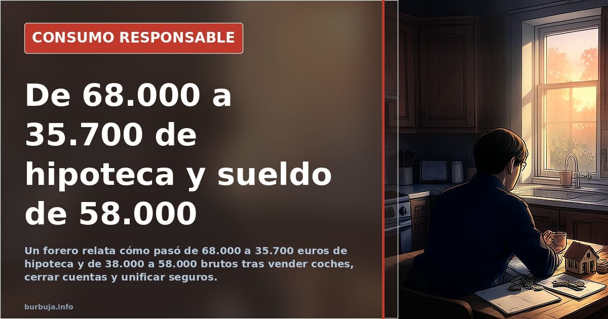 De 68.000 a 35.700 euros de hipoteca y sueldo de 58.000: la simplificación que dispara el ahorro