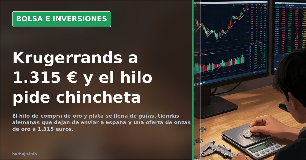 Krugerrands a 1.315 € y el hilo pide chincheta
