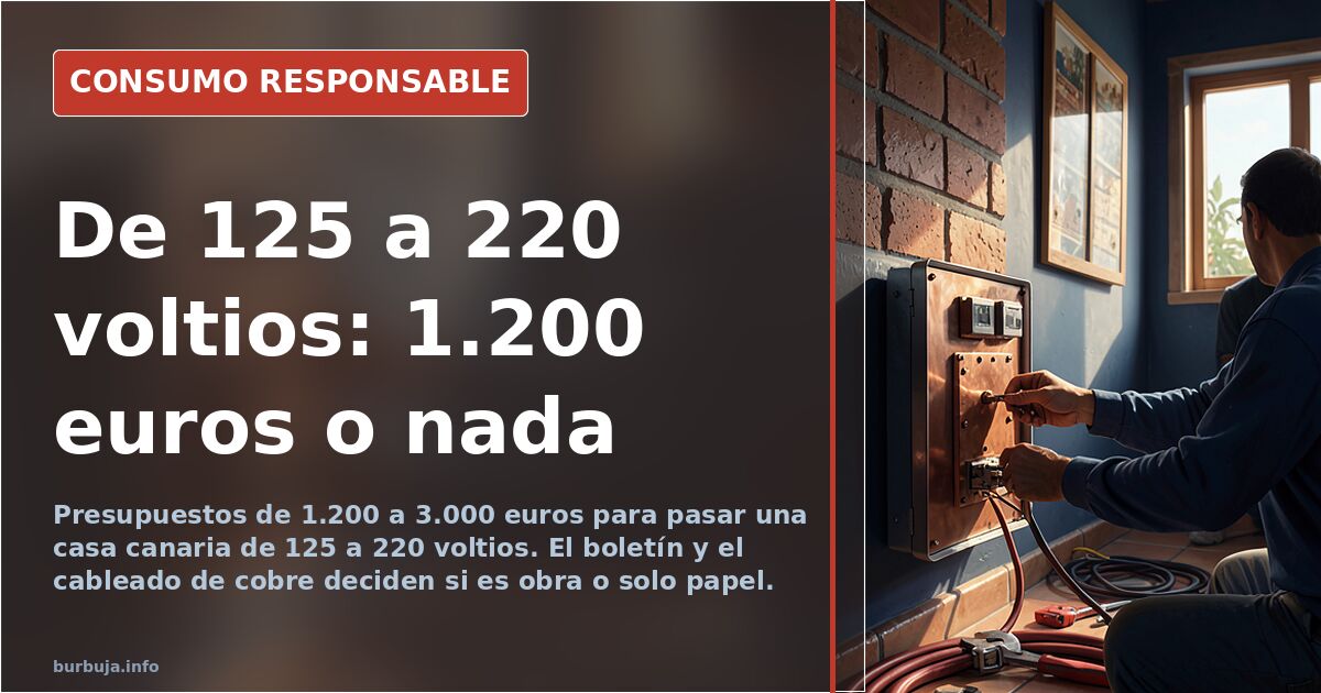 Upgrading from 125 to 220 volts in Spain: costs range from €1,200 to €3,000
