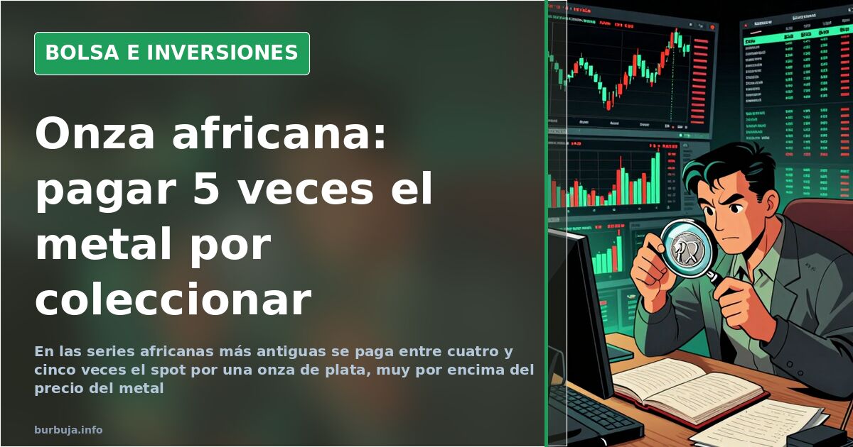 Moneda de plata de una onza con el continente africano y un animal grabado