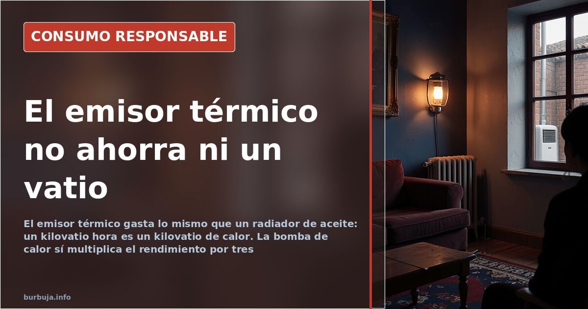 Radiador eléctrico de bajo consumo instalado en una pared de salón, con emisor térmico de piedra refractaria