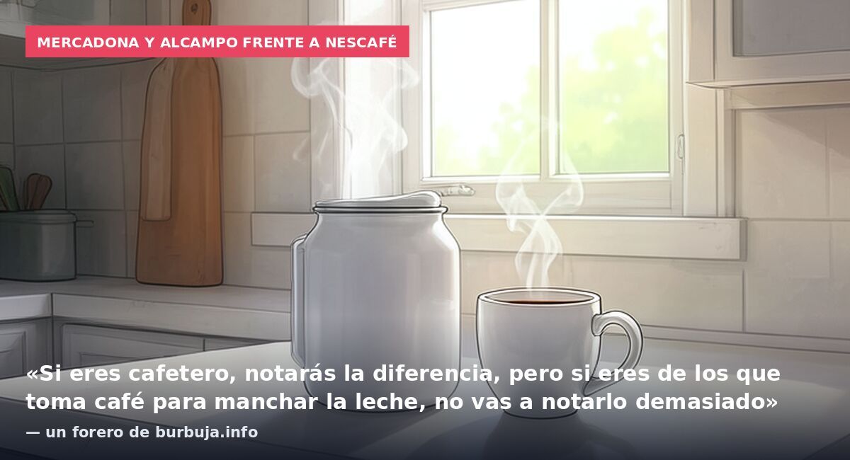 Mercadona y Alcampo frente a Nescafé: «Si eres cafetero, notarás la diferencia, pero si eres de los que toma café para manchar la leche, no vas a notarlo demasiado» — un forero de burbuja.info