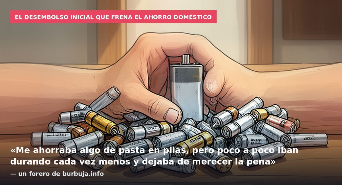 El desembolso inicial que frena el ahorro doméstico: «Me ahorraba algo de pasta en pilas, pero poco a poco iban durando cada vez menos y dejaba de merecer la pena» — un forero de burbuja.info