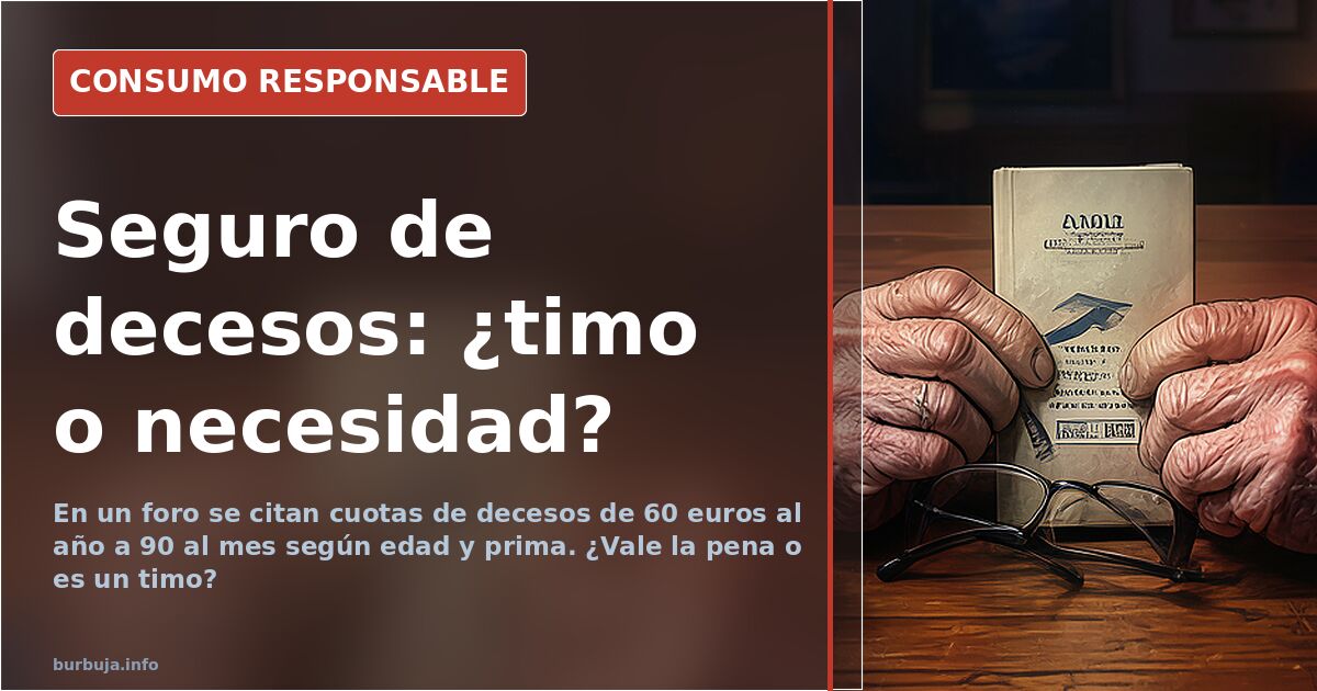 Seguro de decesos: 100 euros cada tres meses por tres personas