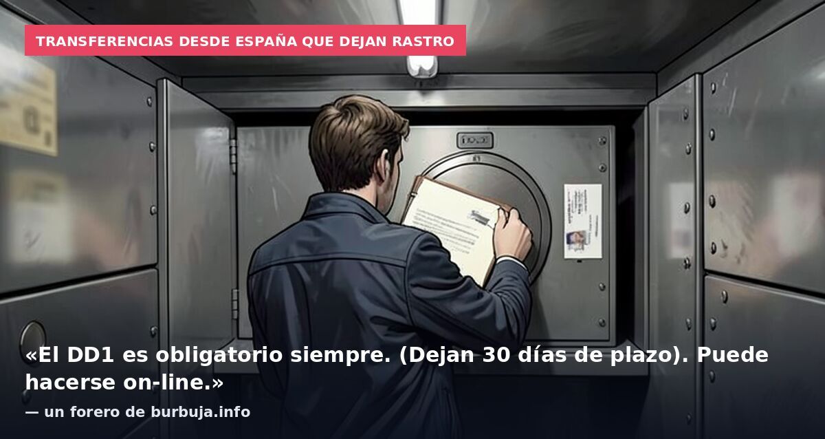 Transferencias desde España que dejan rastro: «El DD1 es obligatorio siempre. (Dejan 30 días de plazo). Puede hacerse on-line.» — un forero de burbuja.info