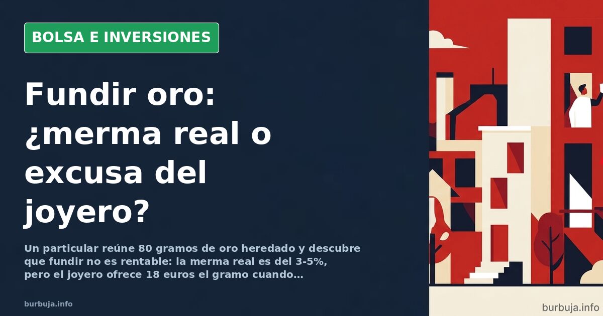 Fundir oro en lingotes: la merma real frente al pago de 18 euros