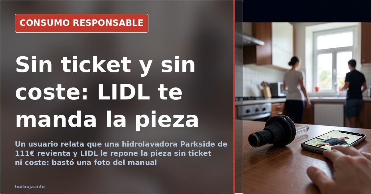 Hidrolavadora Parkside de LIDL con la lanza reforzada junto a su caja y manual de instrucciones sobre una mesa