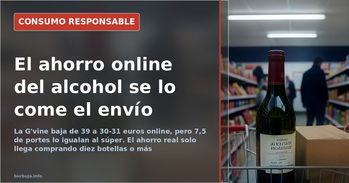 El alcohol online es más barato hasta que llegan los portes