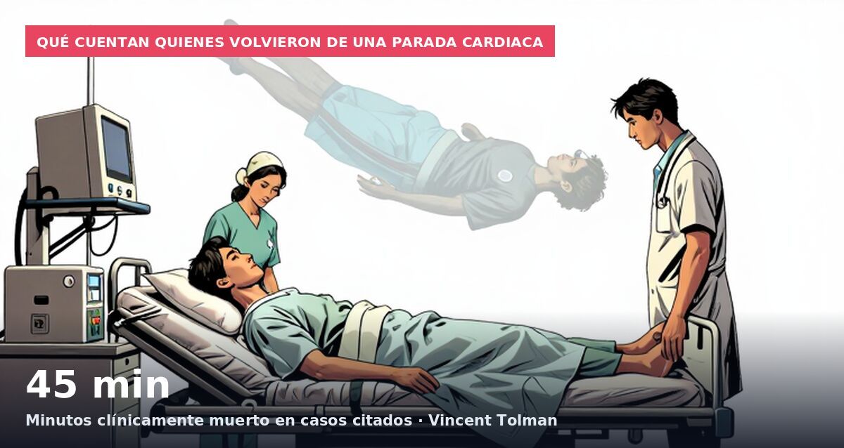 Qué cuentan quienes volvieron de una parada cardiaca: 45 min Minutos clínicamente muerto en casos citados · Vincent Tolman