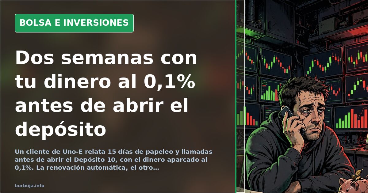 Depósito 10 de Uno-E: papeleo, esperas y dinero al 0,1%