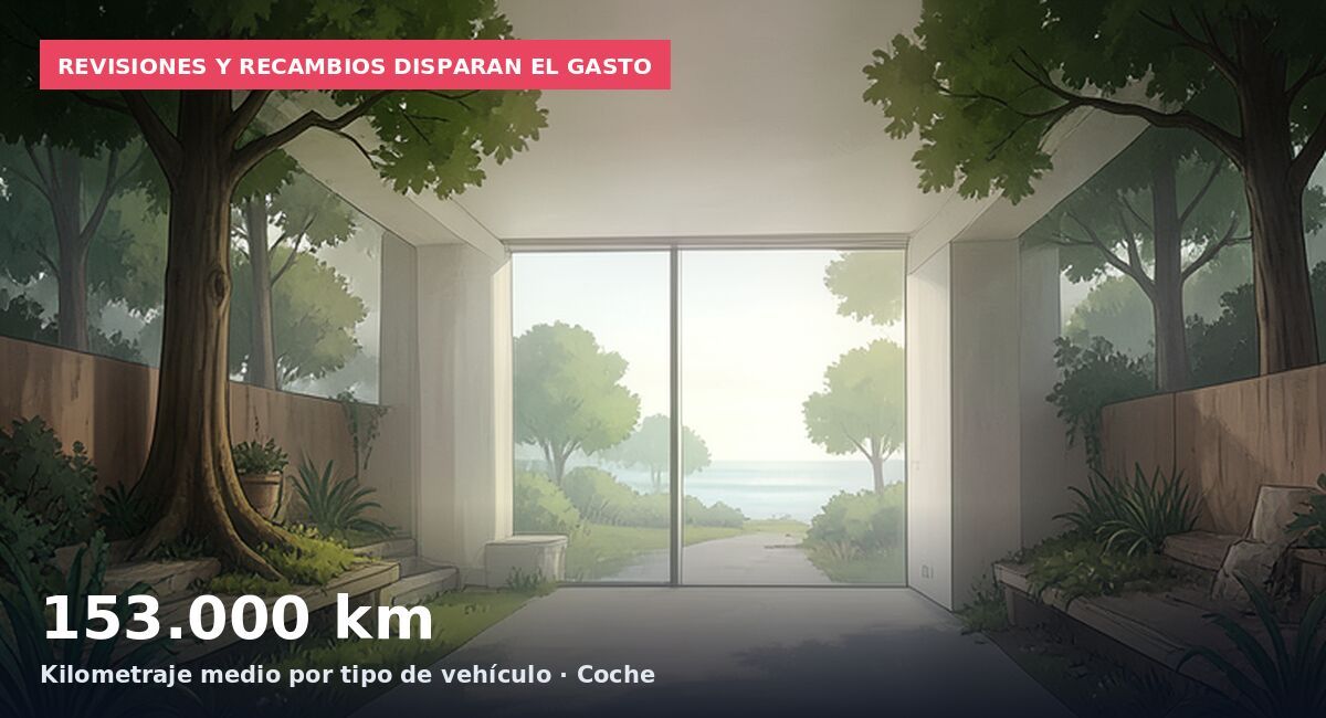 Revisiones y recambios disparan el gasto: 153.000 km Kilometraje medio por tipo de vehículo · Coche