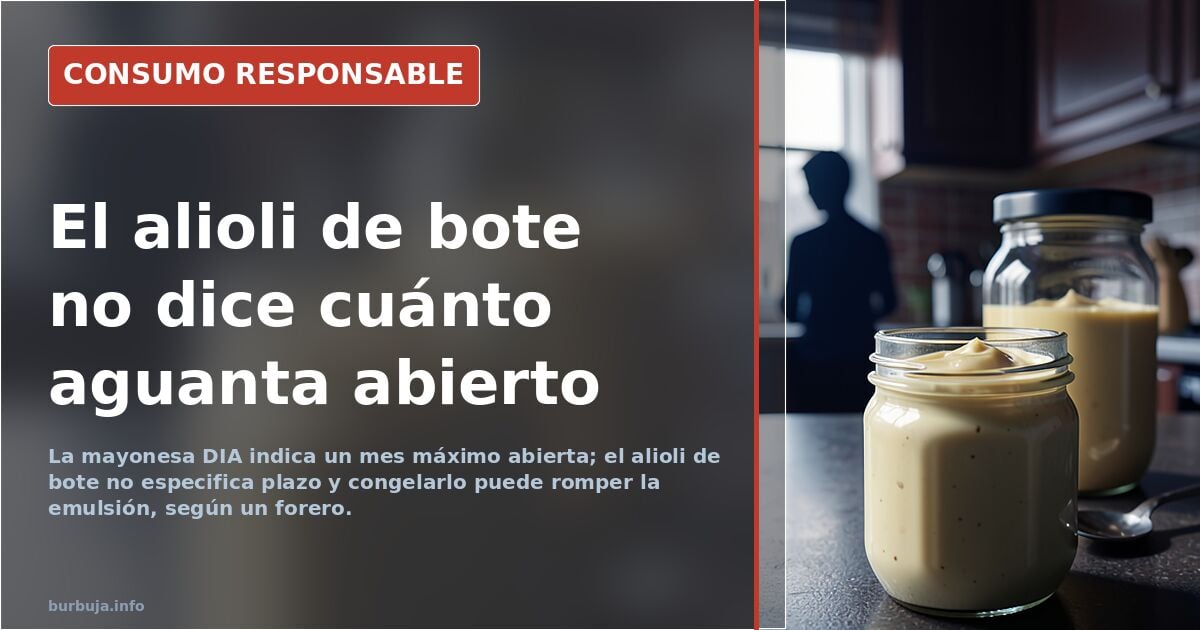 Geöffnete Mayonnaise: ein Monat Grenze, Aioli aus dem Glas bleibt Ratespiel