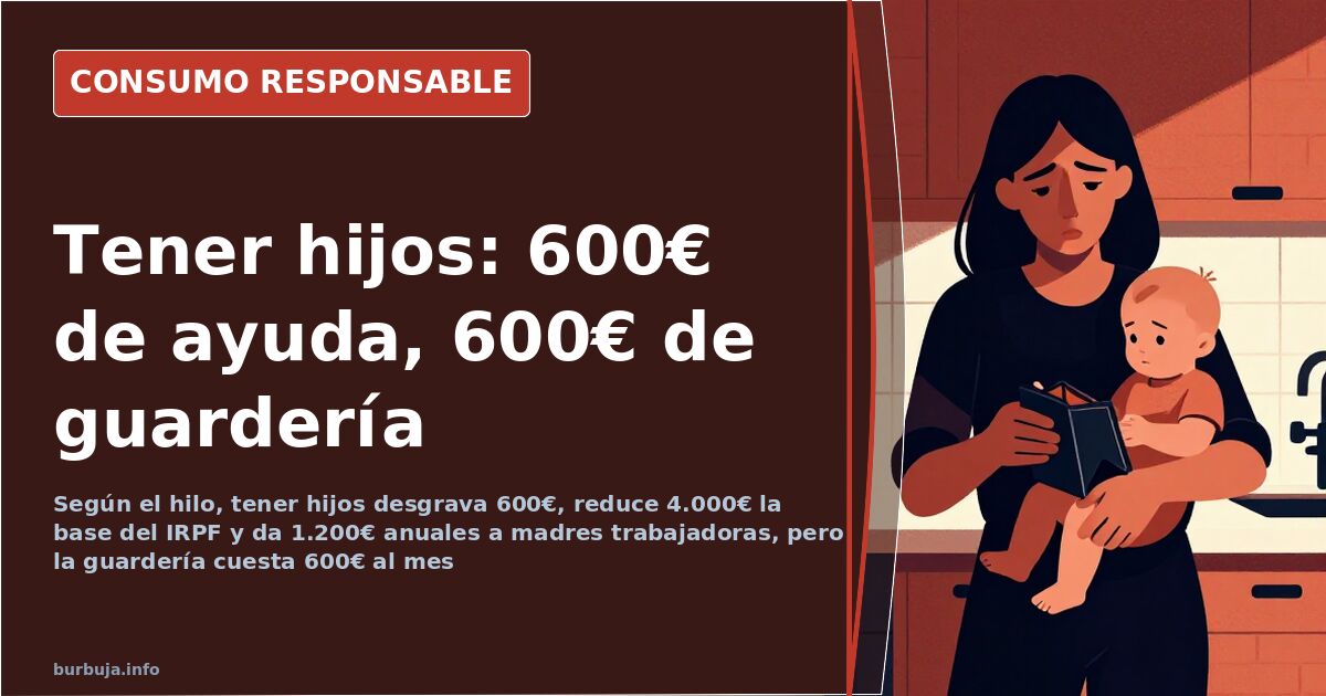 Cost of children in Spain: €600 tax breaks vs. €600 nursery fees