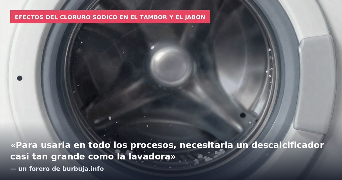 Efectos del cloruro sódico en el tambor y el jabón: «Para usarla en todo los procesos, necesitaria un descalcificador casi tan grande como la lavadora» — un forero de burbuja.info