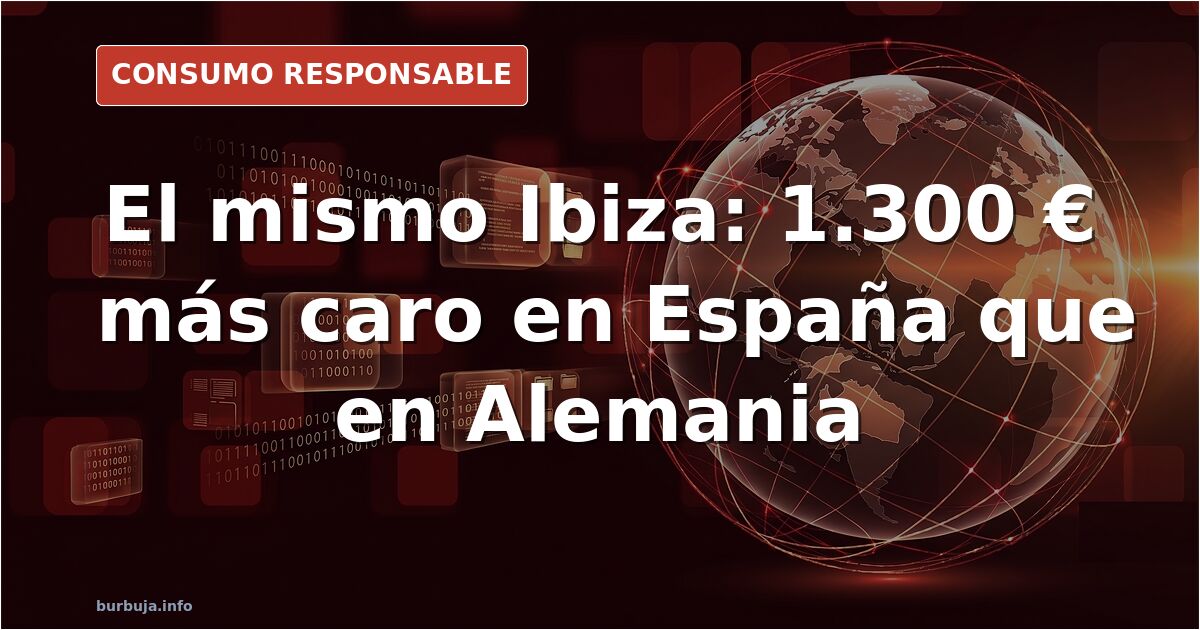 Configurador de Seat Ibiza comparando precios entre España y Alemania con diferencia de 1.300 euros