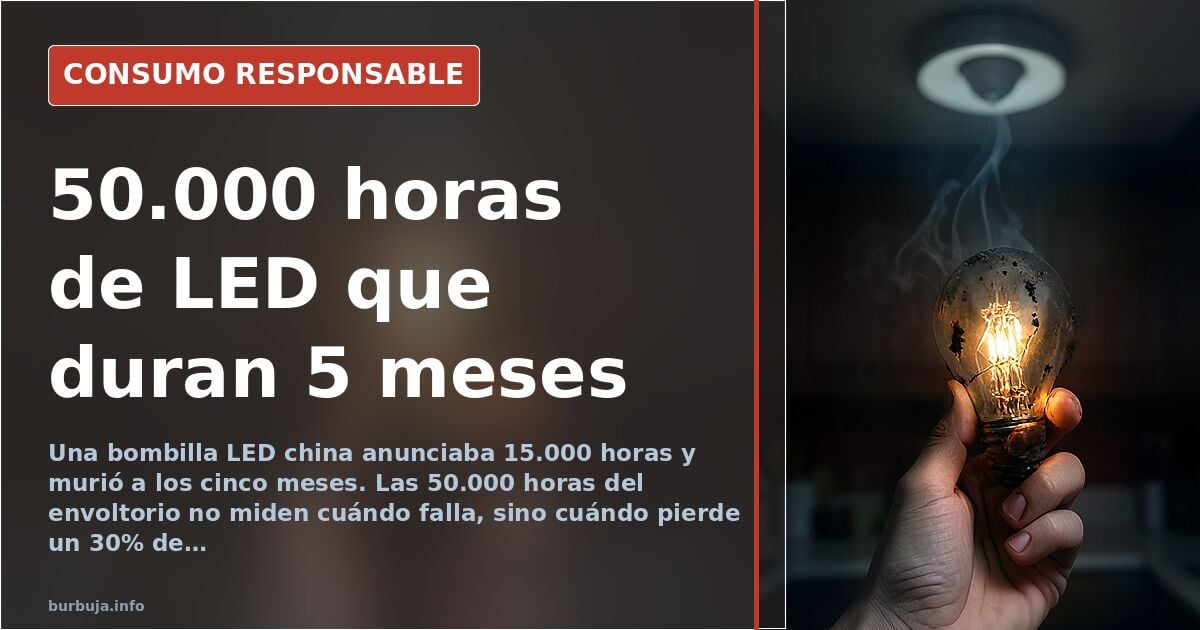 Bombillas LED chinas: 50.000 horas anunciadas, cinco meses reales