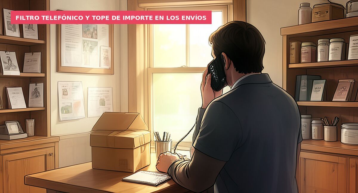 Filtro telefónico y tope de importe en los envíos