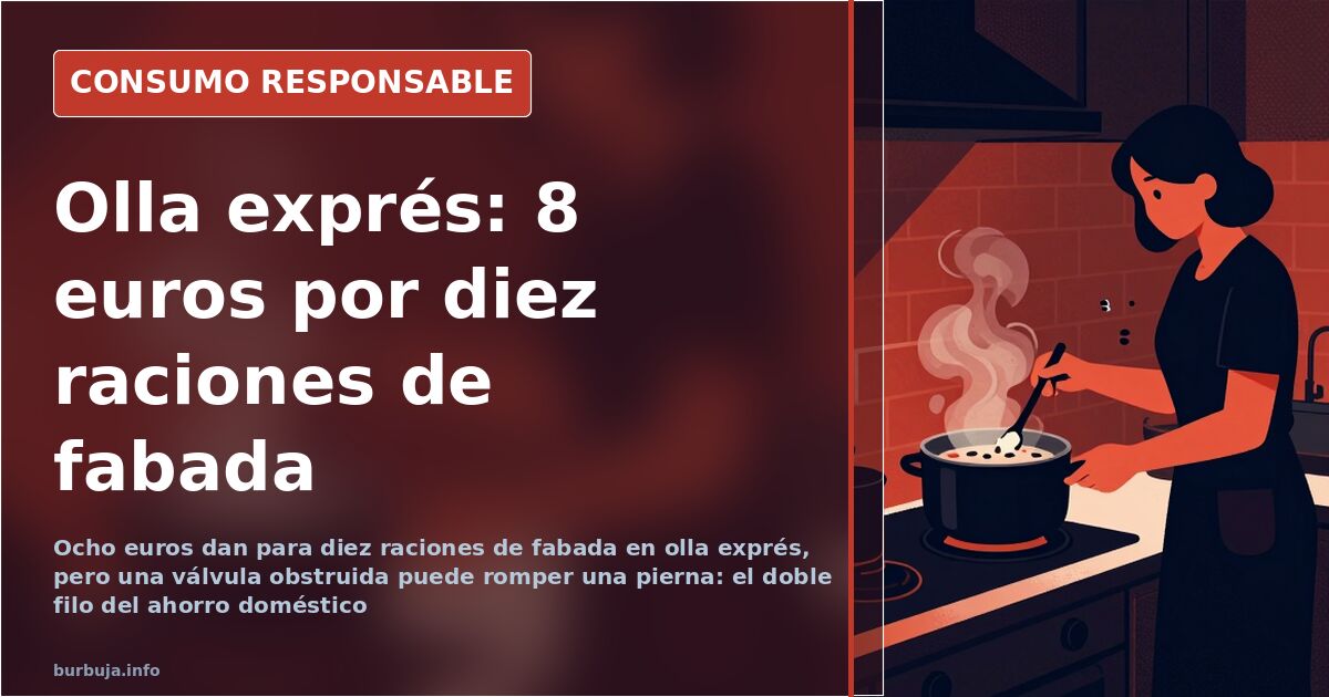 Olla exprés de acero sobre un fuego de cocina con la válvula de presión visible en la tapa